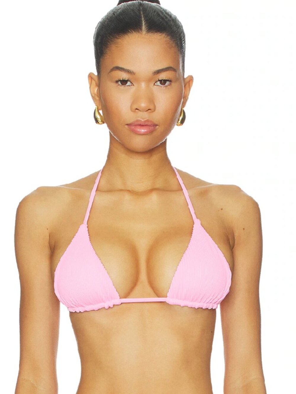 new xs susana monaco pink cotton candy swim bikini top